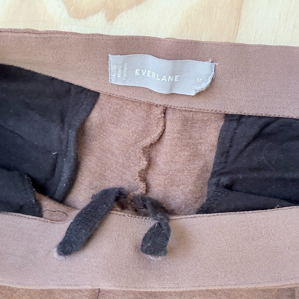 Everlane Women’s Brown Cropped Pants Size M | Ankle Length Pull-On Trousers - Picture 4 of 10